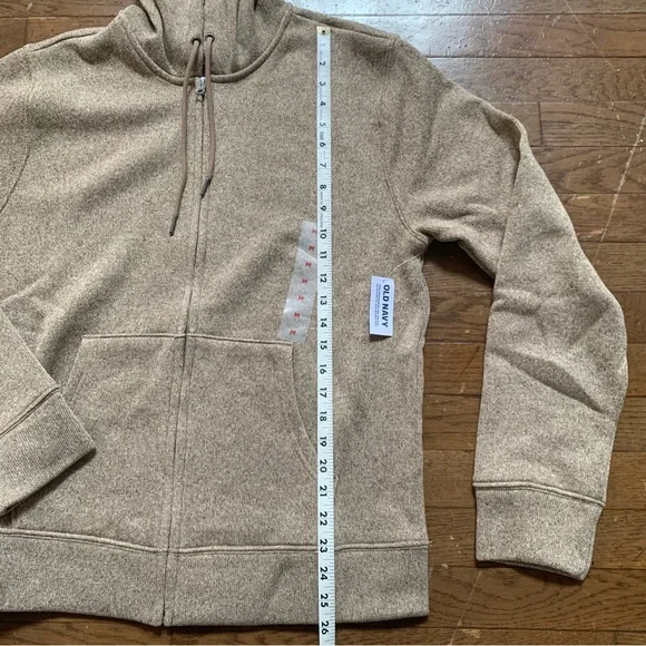 Old Navy Mens Fleece-Knit Zip Hoodie | M | Camel Brown NEW!! - Picture 9 of 10